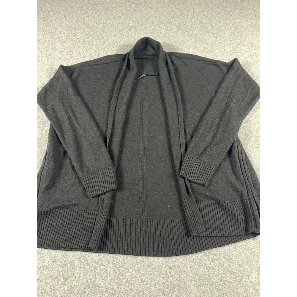 Banana Republic Womens Small Cardigan Black Side Zipper Open Front S/129739
